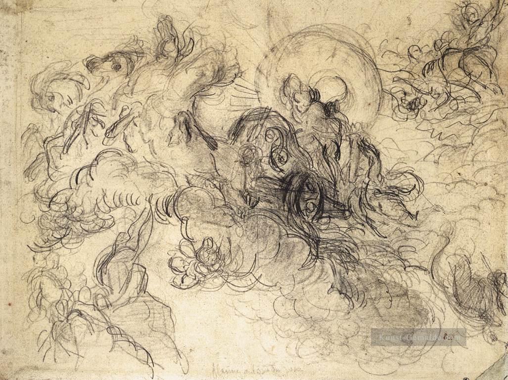 Apollo Slays Python sketch romantische Eugene Delacroix Ölgemälde